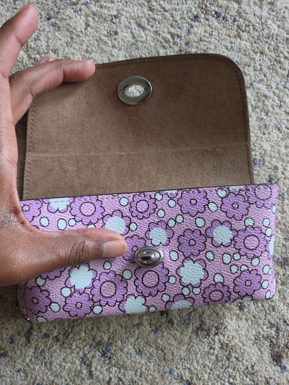 Coach Purple Floral Sunglasses Case - Picture 7 of 7